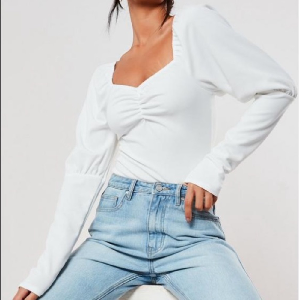 Missguided ruched puff sleeve
